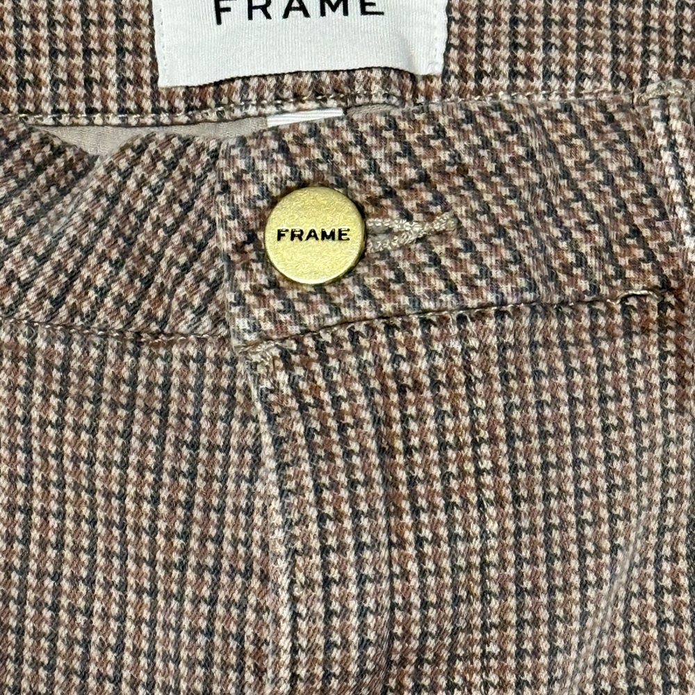 Frame Denim Houndstooth Pattern Crop Mini Boot Pants - Picture 5 of 6